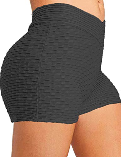 Aooom Yoga Shorts for Women High Waist Workout Shorts for Women Exercise Shorts for Women (Black, Large-)