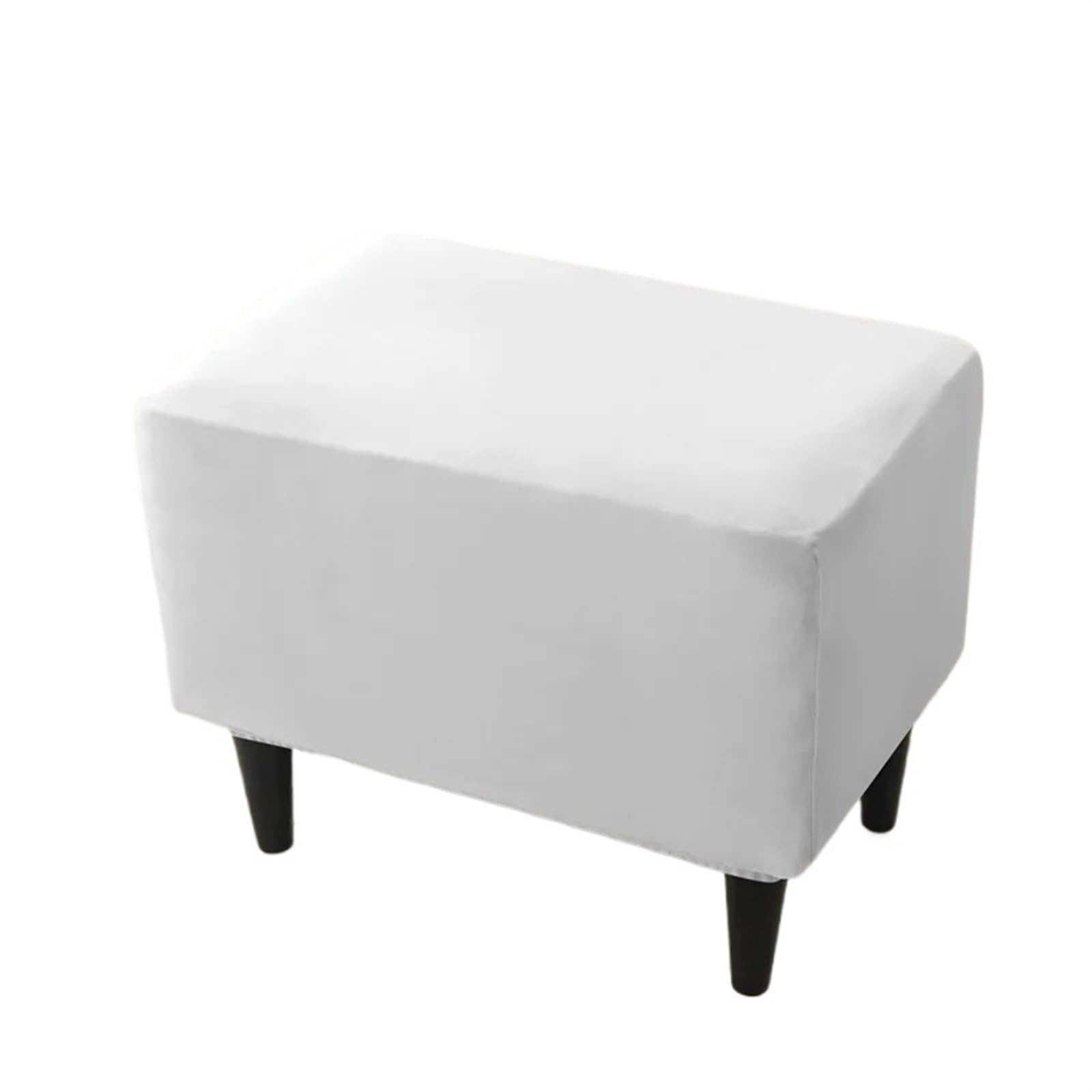 YXINAER Foot Stool Cover Velvet Elastic Ottoman Stool Cover Rectangle Bedroom(B4 Footstool Cover)