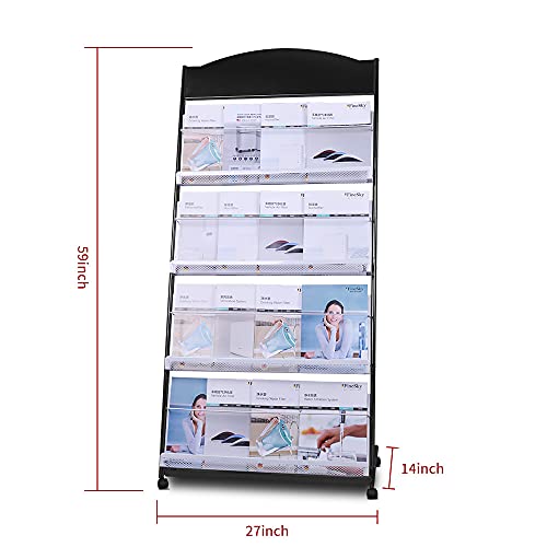 Blove Magazine Holder Brochure Stand, Detachable Brochure Display Stand,Magazine Rack For Newspaper And Products Exhibition (27X14X59Inch) #TOP1