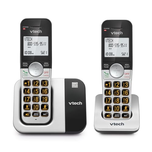 VTech Cordless Phone 2-Handset with Large Display and Big Buttons, DECT 6.0 with Caller ID/Call Waiting, Full Duplex Speakerphone, ECO Mode, Last 10 Number Redial, Easy to Use,VG231-2