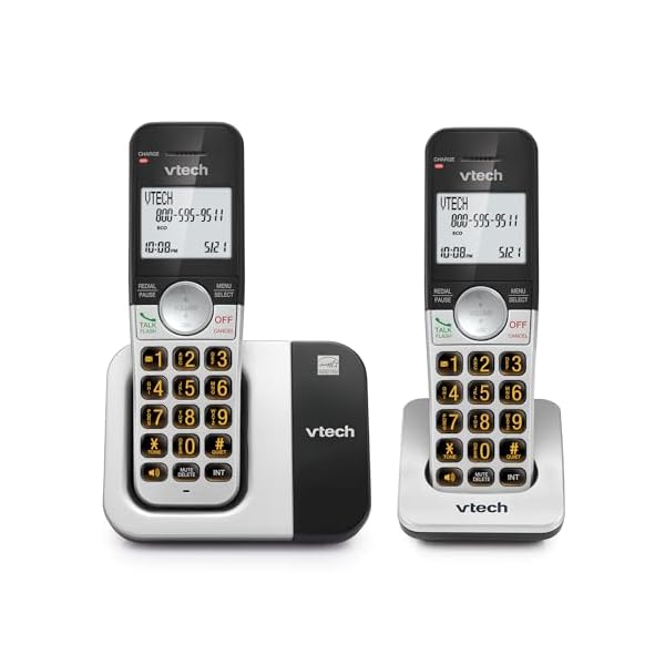 VTech Cordless Phone 2-Handset with Large Display and Big Buttons, DECT 6.0 with Caller ID/Call Waiting, Full Duplex Speakerphone, ECO Mode, Last 10 Number Redial, Easy to Use,VG231-2