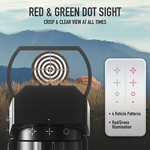 Pinty Red Green Dot Sight Reflex Tactical Riflescope 4 Reticle Patterns With 20Mm Free Mount Rails #TOP2