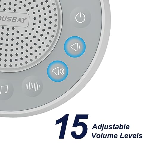Housbay Glows White Noise Sound Machine, 31 Soothing Sounds, 5W Loud Stereo Sound, Sleep Timer, Small Travel Sleep Machine & Noise Canceling for Sleeping, Relaxation-Gray - Thumbnail 5