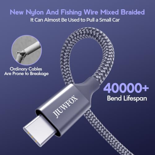 JIUWFOX USB C to USB C Cable, for iPhone 18 Pro Charger Cord Fast Charging by JIUWFOX - Used condition - Image 2