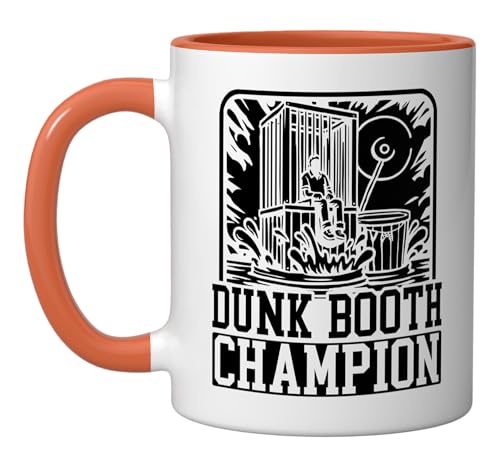 Taza de cerámica Dunking Booth divertido naranja y blanco miniatura 1