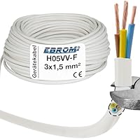 Schlauchleitung Gerätekabel H05VV-F 3G1,5 mm² - 3x1,5 mm² - weiß - 5/10 oder 25 Meter wählbar - Ihre Auswahl: 3x1,5 mm2 - Länge: 10 Meter
