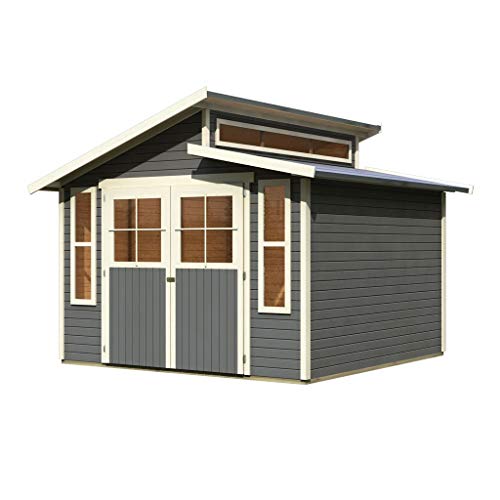 Karibu Gartenhaus Grauburg 7 | In Terragrau | Wandstärke 19 mm - 57879 Karibu Gartenhaus Grauburg 7 | In Terragrau | Wandstärke 19 mm