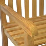 Divero 3-Sitzer Bank Holzbank Gartenbank Sitzbank 150 cmBestes hochwertiges Teakholz unbehandelt hochwertig - 2