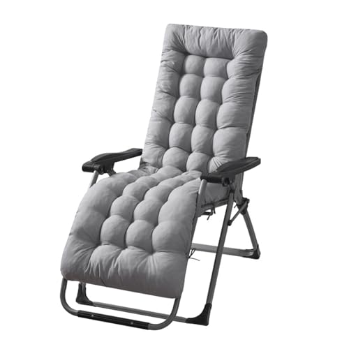 Mateju Cojín para Tumbona de Jardín 53x170x8cm, Suave Cómodo Cojín Reclinable Colchoneta para Tumbonas, Ideal para Exterior Sillas Balcón Playa Terraza (Gris,53x170x8cm)