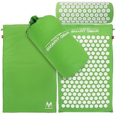 Acupressure Massage Yoga Mat and Pillow Set with Carrying Bag, Stress Relief Therapy, Wellness Meditation