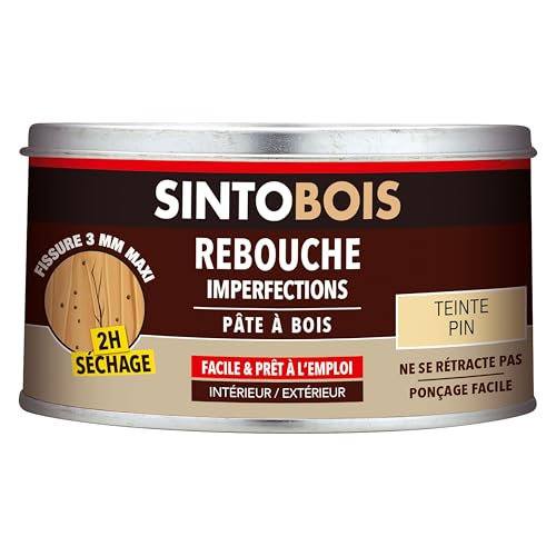 SINTO PÄTE A BOIS POUR REBOUCHER IMPERFECTIONS ET FISSURES PIN, 250 gr