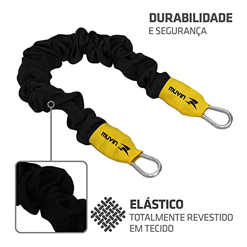 Elástico 50cm Muvin – Tensão Média – Exercício – Terminação em Mosquetões – Fitness – Pilates – Fisi