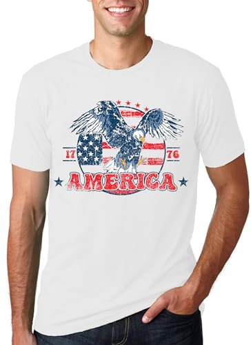 LBP Men's 4th of July Shirt American Flag Eagle T-Shirt USA Patriotic Tee Tops