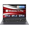 Laptop Windows 11 de 15.6 pulgadas, Intel N5095 Quad-Core, 16 GB de RAM 512 GB SSD, pantalla FHD IPS, WiFi de doble banda 2.4/5GHz, Bluetooth 4.2, teclado retroiluminado y huella digital