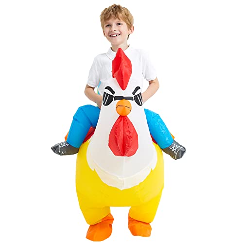 Kooy Inflatable Chicken Costume, Rainbow Chicken Inflatable Costume For Kids Blow Up Halloween Costumes (7-9Y) #TOP4