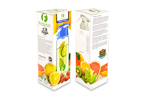 Water Filter Bottle, Fruit Infuser Water Bottle, 730ml, 100% BPA Free, Shatter-Proof and Leak Proof, Handle