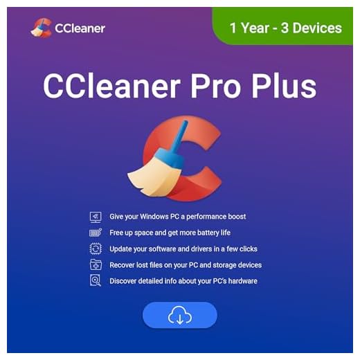 CCleaner Pro Plus | 3 Geräte | 1-Jahres-Abonnement | Aktivierungscode per Email