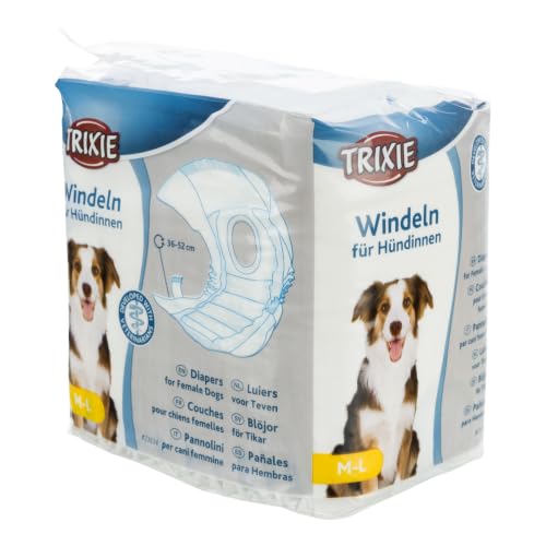 TRIXIE Hundewindeln für Hündinnen Gr. M–L, 12 St., 36–52 cm Taillenumfang
