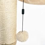 Amazon Basics Cat Tower - Indoor Cat & Kittens Hammock Tower with Scratching Posts and Dangling Ball, (19.7"H) - Beige