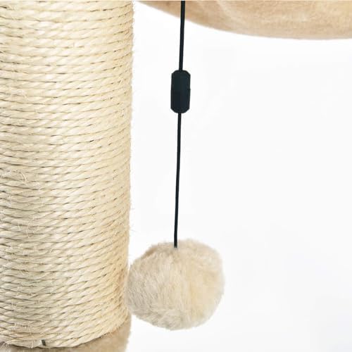 Amazon Basics Cat Tower with Hammock Bed and — top-down angle highlighting key features