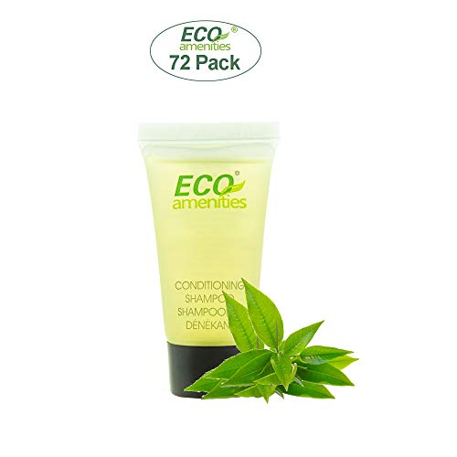 Eco Amenities Travel Size Conditioning Shampoo - 72 Pack, 0.75 Oz Small Tubes With Twist Caps, Green Tea Scent, Bulk Case Of Trial Size Toiletries, Individually Packaged Hair Care Samples, Mini 2-In-1 Shampoo & Conditioner Bottles For Guests Of Airbnbs, Bnbs, Vrbos, Inns, And Hotels #TOP1