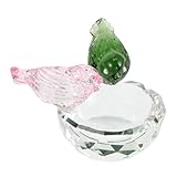 ABOOFAN Figura Decorativa Pequeña de Cristal Forma de Nido de Pájaro con Diseño Romántico para Decoración del Hogar para Parejas