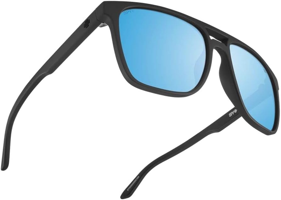 Spy Optic Czar Sunglasses Matte Black with Polarized Happy Boost Ice Blue Spectra Mirror Lens