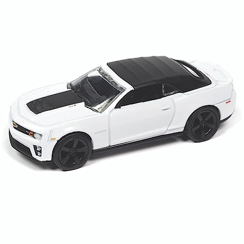 Johnny Lightning 2013 Chevrolet Camaro ZL1 Convertible (Top Up) Summit White with Black Top Classic Gold Collection Series Limited Edition to 10860 Pieces Worldwide 1/64 Diecast Model Car