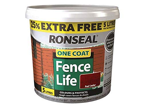 Ronseal RSLFLRC4LAV 4 Litre One Coat Fencelife Paint - Red Cedar