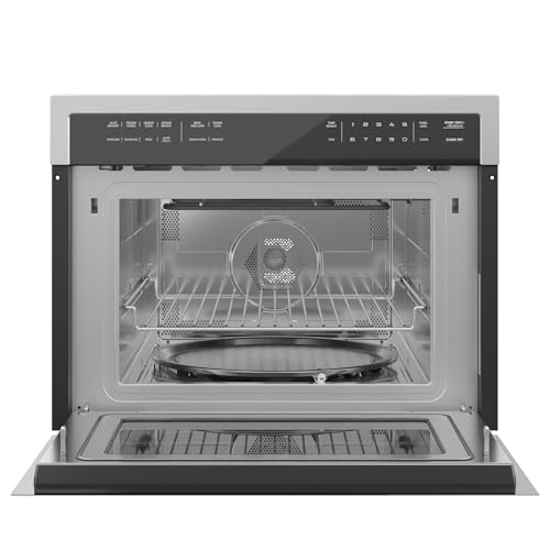 Image of KoolMore 24 Inch Built-in Convection Oven and Microwave Combination with Broil, Soft Close Door, 1000 Watt Power, Stainless Steel Finish, Touch Control LCD Display