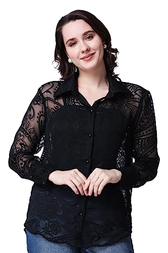 Image of POPWINGS Casual Printed Shirt for Women || Full Sleeves Comfortable Women Shirt for Summer || Regular-Fit Stylish Western Shirt for Women
