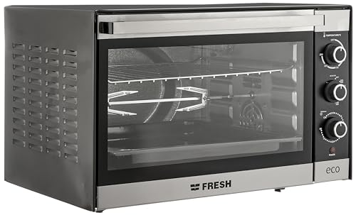 فرن كهربائي fr-48ecco من فريش، سعة 48 لتر مع شواية ومصباح وم...