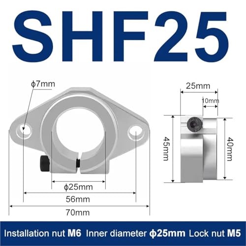Support d'arbre de rail linéaire SHF25 25mm pour imprimante 3D - 2