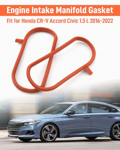 Image of Engine Intake Manifold Gasket Fit for Honda CR-V Accord Civic 1.5L 2016 2017 2018 2019 2020 2021 2022 Replace 17105-5AA-004 171055AA004 Rubber Material 4pack
