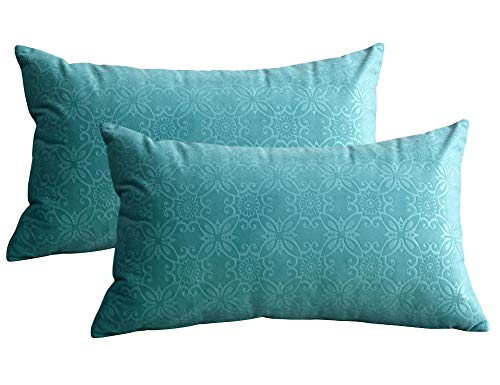 Lutanky Funda de cojín de Terciopelo Suave (Paquete de 2) Fundas de Almohada Modernas rectangulares para sofá Cama (30 x 50 cm)(Light-Blue,2 Piezas)