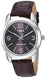 Timex メンズ クラシック 39mm 腕時計, ブラック/シルバートーン/ブラウン,