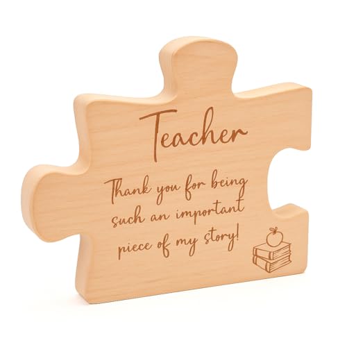 Engraved Wooden Puzzle Teacher Appreciation Gifts for Women, Men –