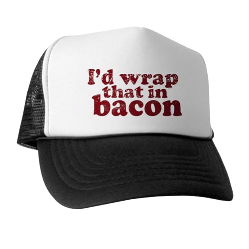 CafePress Bacon Snapback Trucker Hat Black/White