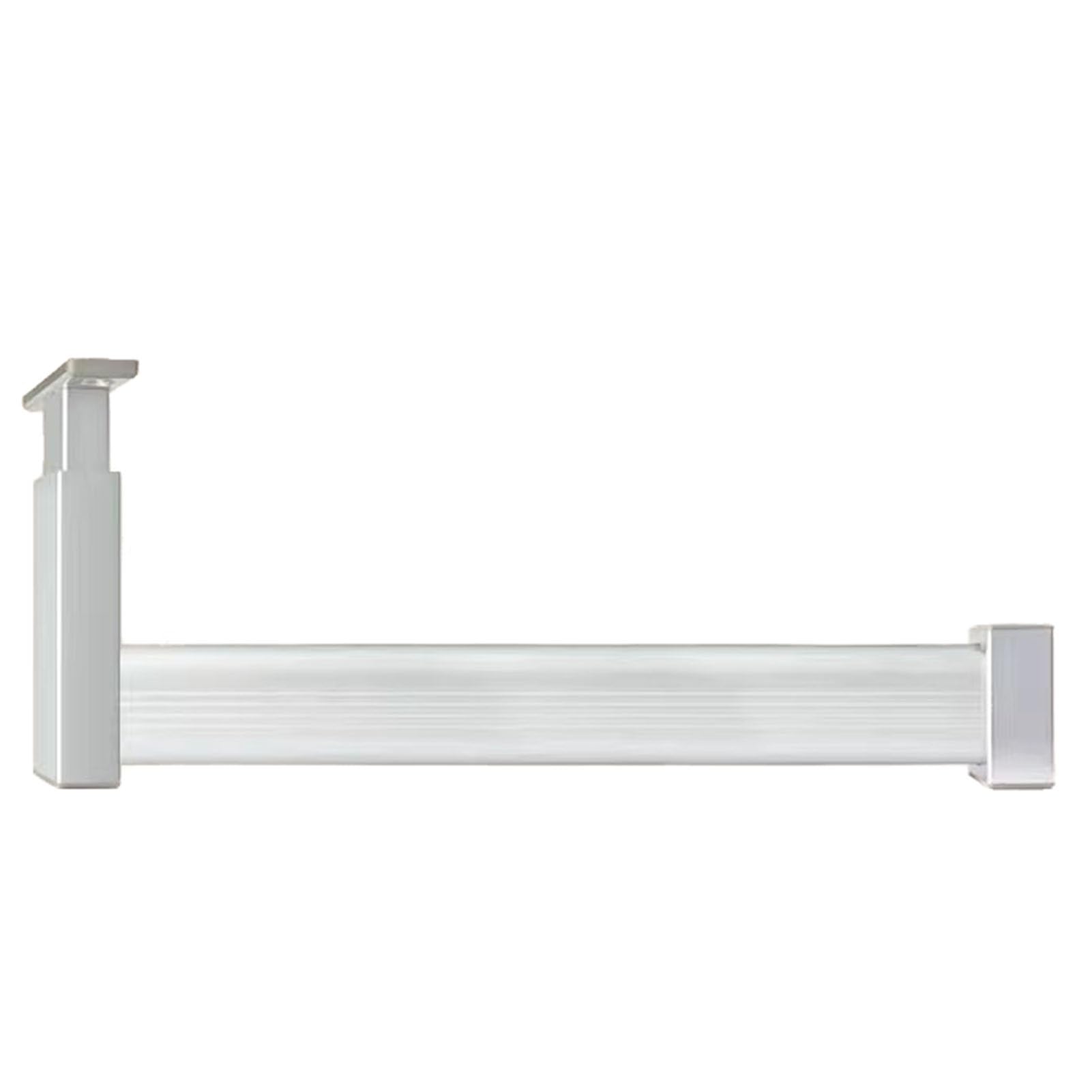Barras de Armario. Barra de Armario de Metal de Altura Ajustable for Colgar Ropa, Organizador de Ropa de Madera for lavandería, Tienda y Autocaravana.(Silver,45cm(17 3/4 in))
