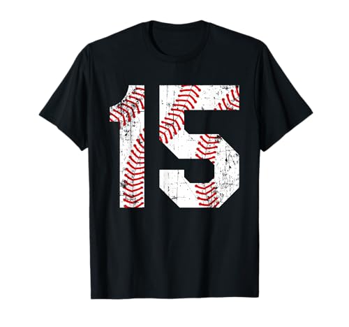 Vintage Baseball 15 Jersey Number T-Shirt