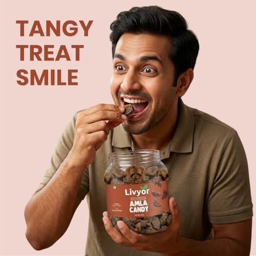 Image of Livyor Dried Chatpata Amla Candy for eating | Dried and Spicy - 400g | Indian Dry Gooseberry Avla | Mouth freshner | No preservatives | | Amla Candy Chatpata | Pack of 1