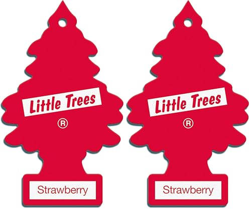 Little Trees Air Freshener Tree MTR0013 Strawberry Fragrance For Car Home Boat Caravan - Single Pack (Pack of 2)