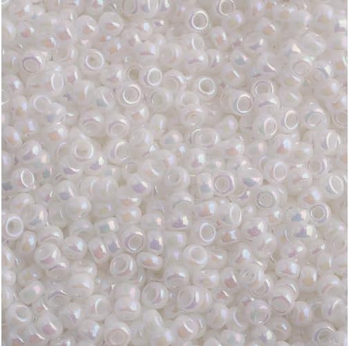 Miyuki Japanese Glass Seed Beads 22gms 11/0 in White Pearl AB