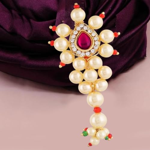 Trapat Nath Safety Sari Pin Brooch - Traditional Maharashtrian Jewelry for Nauvari Sarees, Lehengas, and Dupattas