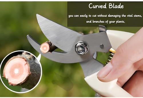 Image of DeoDap Hand Pruner Cutter For Plants - Heavy Duty Steel Blade Garden Pruning Shears - Sharp Plant Trimming Tool for Branch Cutting Grass Shrub Hedge Maintenance Ergonomic Grip Durable Use (Pack of 1)