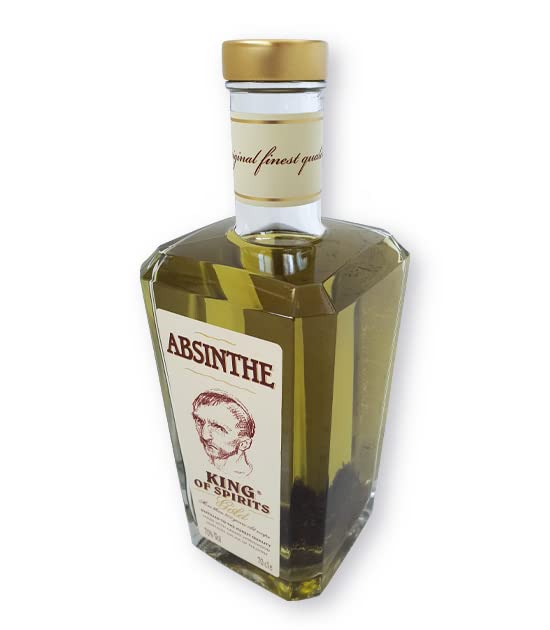 La Boheme König der Geister Gold Absinthe mit 100 mg Thujon und 70% ABV - Handgefertigt nach Originalrezept, Anis Geschmack, Flasche, Ungesüßt, Stark, Ohne künstliche Farbstoffe und Zusatzstoffe