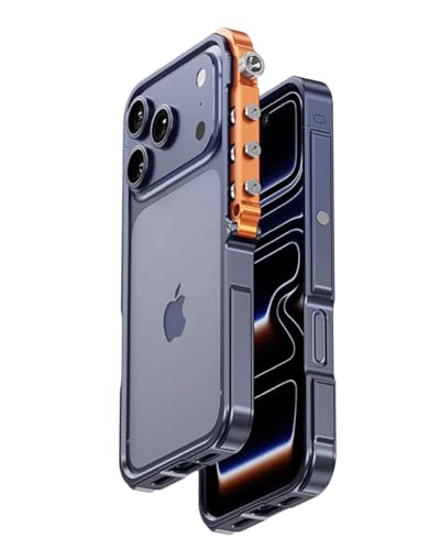 Coque Bumper en Métal iPhone 17 Pro Cadre Aluminium Minimaliste Bleu Haute Qualité