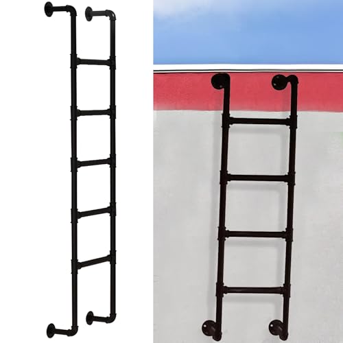 Escalera de hierro resistente para ventanas y sótanos, de 4 a 8 peldaños metálicos 2
