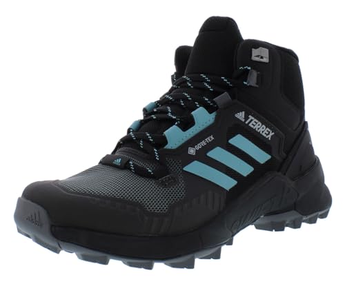 Image of adidas Terrex Swift R3 Mid GTX Womens Shoes Size 7.5, Color: Core Black /Mint Ton /Grey Five-