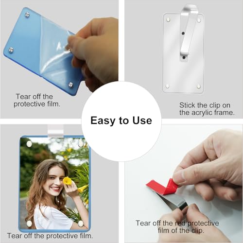 Image of HINGTAI 2Pcs Car Picture Holder Visor Photo Clip Acrylic Magnetic Personalized Car Accessories Vertical Horizontal Display for Adding Family or Personal Photos